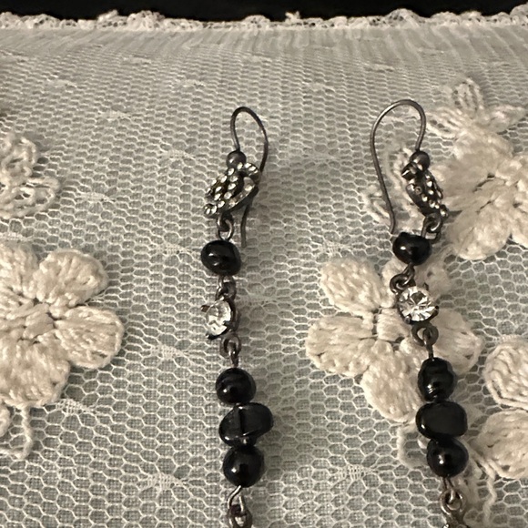 Elegant Black Chanel authenticBeaded/ crystal Earrings